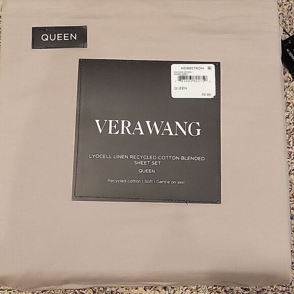 Vera Wang Warm Grey Sheet Set,Queen - Picture 1 of 6
